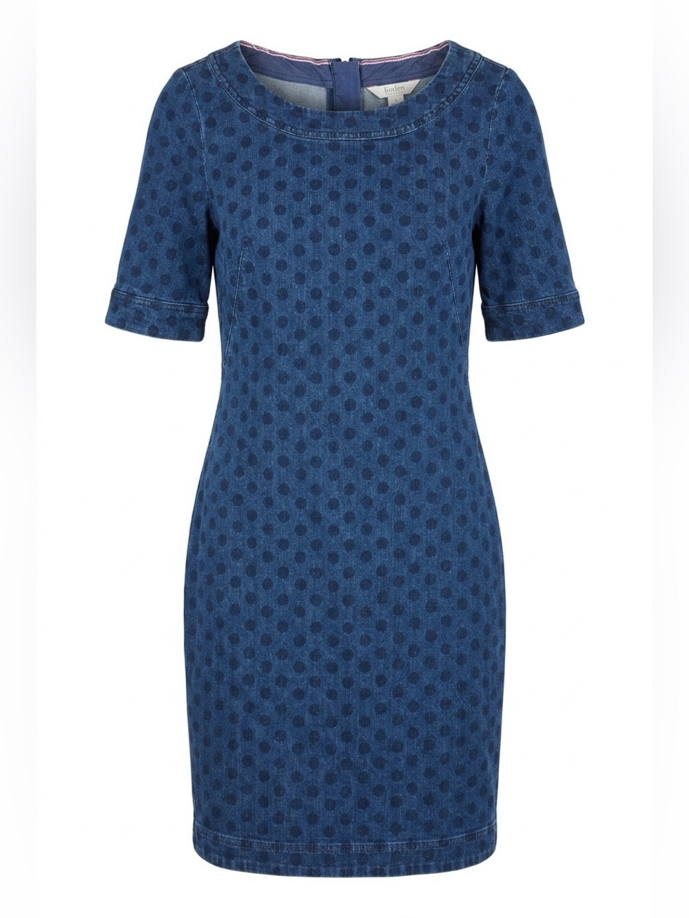 Boden Denim Sheath mini Dress blue Polka Dots - size 2